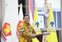 Menteri Pertahanan RI, Ketua Umum Partai Gerindra, dan Calon Presiden 2024 Prabowo Subianto di DPP Partai Golkar, Jakarta.(Facbook.com/@Prabowo Subianto )