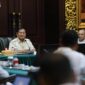 Menteri Pertahanan Prabowo Subianto menerima kedatangan BPP HIPMI di Kementerian Pertahanan. (Dok. Tim Media Prabowo Subianto)