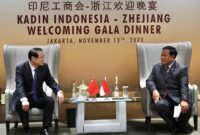 Menteri Pertahanan Prabowo Subianto di acara Kadin-Zhejiang Welcoming Gala Dinner yang digelar di Jakarta. (Dok Tim Media Prabowo Subianto)  